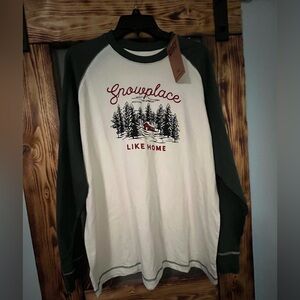 Lazy One Snowplace Like Home Pajama Shirt NWT